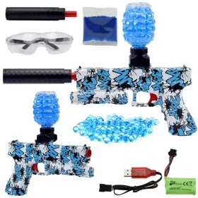    GUN AUTOMATIC GEL BALLS RIFLE GLOCK DESERT + Stickerbuch, Comic Shop_lolki