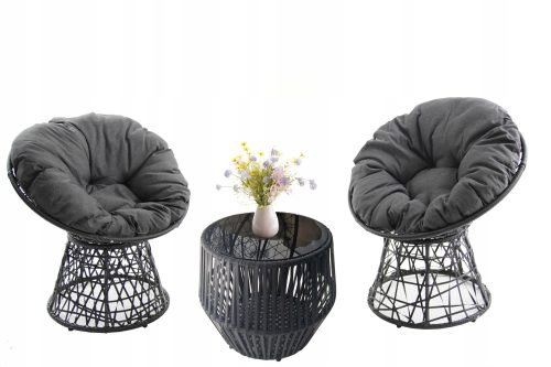 Ein Satz Garten- und Terrassenmöbel Corciano Gartenmöbel-Set aus Metall, 3-teilig.
