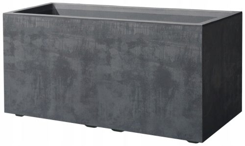  Deroma-Blumentopf, 59 cm x 25 x 25 cm, Durchmesser 25 cm, Kunststoff in den Farben Grau und Silber