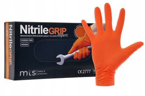 MTS Sicherheits- und Schutzhandschuhe für Mechaniker, schützender orangefarbener Gogrip Orange, Größe 9 - L, 25 Paar