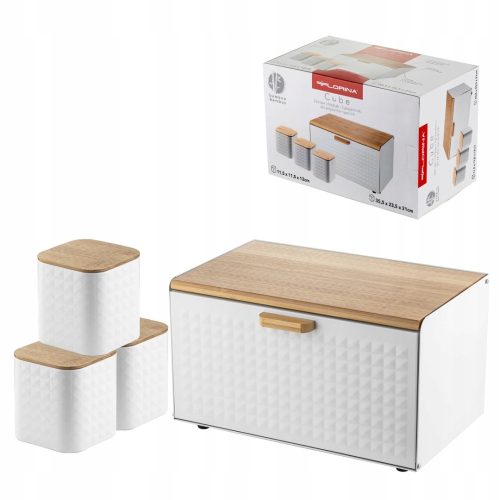 Brotkasten Florina Cube Rucksack-Set, weiß, Stahl