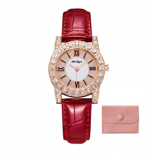  Produkt-Diamantuhr für Damen mit Lederarmband