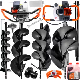 BENZINBOHRGERÄT SCHNECKE MIT BOHRERN 10/20/30 CM