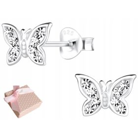  SILBERNE OHRRINGE FÜR EINEN KINDER-MÄDCHEN-SCHMETTERLING