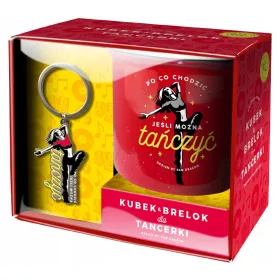    BECHERSET MIT SCHLÜSSELANHÄNGER, GESCHENK FÜR EINEN TÄNZER