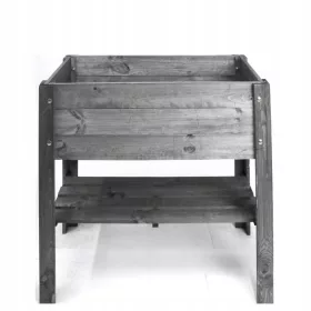    Esschert Design Blumentopf 80,5 cm x 40 x 78,5 cm Holztöne in Grau und Silber