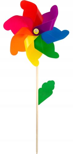  Große, bunte Windmühle, Gartenwindmühle, 110 cm