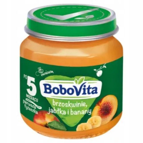  BOBOVITA Dessert im Glas, Pfirsich, Apfel und Banane, 5 m+ 125 g