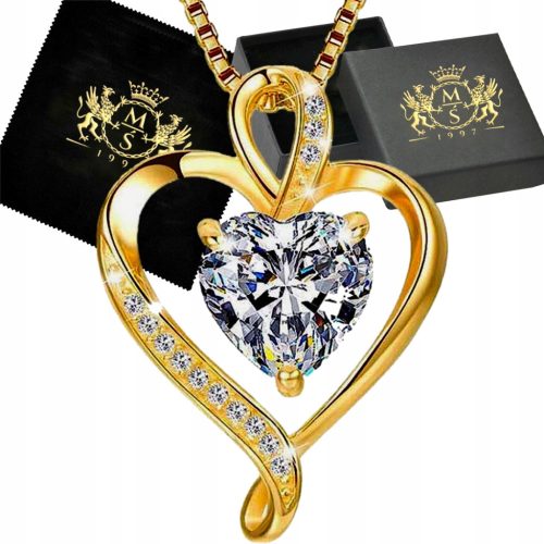  Herz Gold Halskette Geschenk 925 Silber Jubiläum
