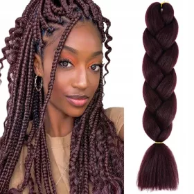    SYNTHETISCHES KÜNSTLICHES HAAR FÜR ZÖPFE, Zöpfe, Erweiterungen, Dreadlocks, BRAUN 99J