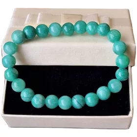    NATÜRLICHES AMAZONIT-ARMBAND ETHNO-KUNST ELIXIER DER JUGEND STEINE DER HOFFNUNG
