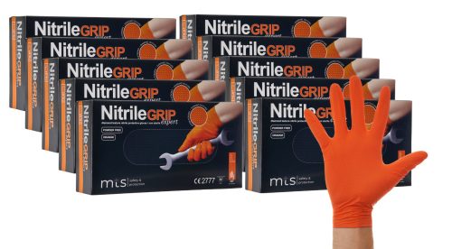 MTS Sicherheits- und Schutzhandschuhe Orange Gogrip Werkstatthandschuhe Größe 9 - L 250 Paar