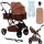  Koetsi multifunktionaler 3-in-1-Kinderwagen, braun