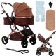  Koetsi multifunktionaler 3-in-1-Kinderwagen, braun