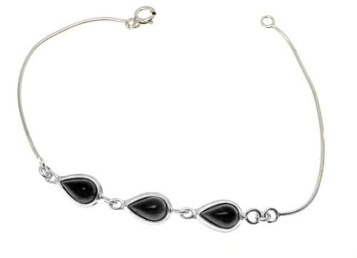  Dezentes Silberarmband mit Onyx