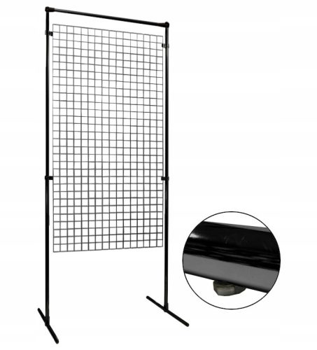 SCREEN-SHOP-STAND MIT GITTER 150x80 CM SCHWARZ