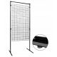 SCREEN-SHOP-STAND MIT GITTER 150x80 CM SCHWARZ