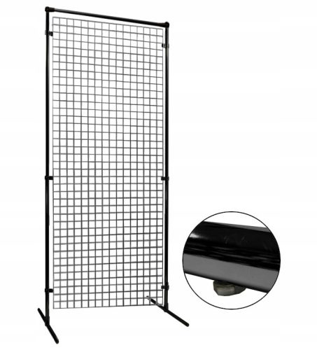 BILDSCHIRMSTÄNDER MIT SHOPGITTER 150x80 CM SCHWARZ