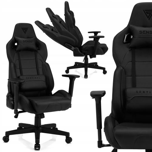  Sense7 Sentinel Gaming-Stuhl, schwarzes und rotes Öko-Leder