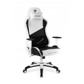    Sense7 Spellcaster Senshi Edition XL Gaming-Stuhl, weißes Öko-Leder