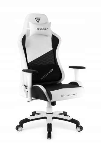  Sense7 Spellcaster Senshi Edition XL Gaming-Stuhl, weißes Öko-Leder