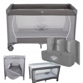    STARTBABY Reisebett 60 x 120 cm in den Farben Grau und Silber