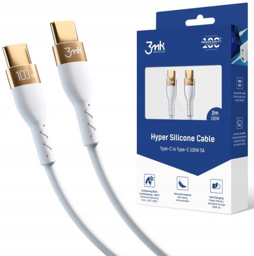  3mk USB Typ C - USB Typ C Kabel 2 m weiß