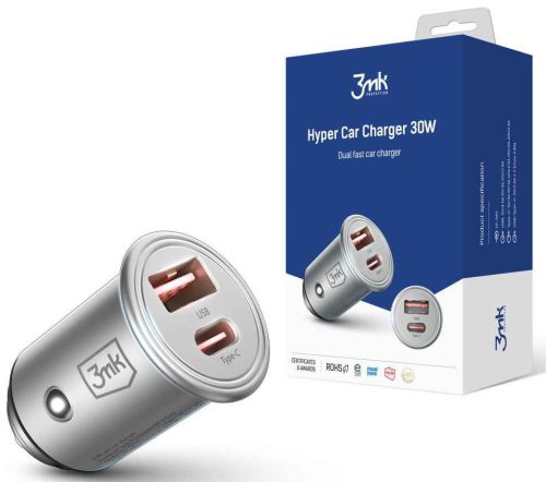  3mk Hyper 30W Autoladegerät, USB-C USB-A