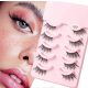  FALSCHE WIMPERN STREIFEN-SET MIT 5 PAAR HÄLFTE 1001