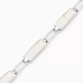  Silberarmband, heller Opal, lange Rechtecke