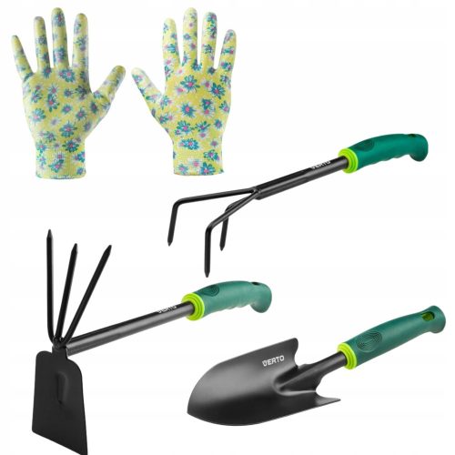  GARTENSET, SCHAUFEL, KRALLEN, PÖHLER, HANDSCHUHE