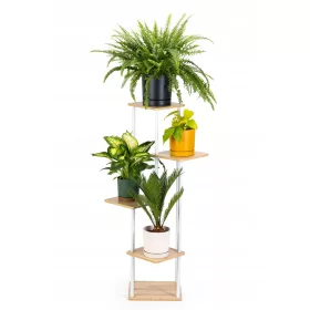   Moderner Metall-Blumenständer 'Palace' mit 5 Ebenen in Weiß - 106 cm