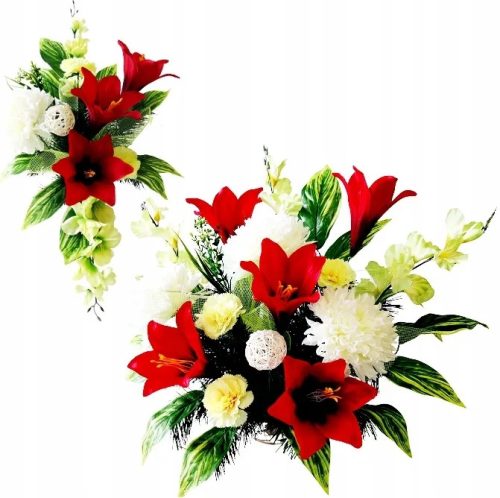  Tafelaufsätze mit verschiedenen Blumen, mehrfarbig, 2 Stück.