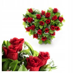    GRAVEMEST CENTER KÜNSTLICHE BLUMEN GROßES HERZ IN EINER BLUME