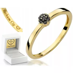  SCHWARZER DIAMANT-VERLOBUNGSRING 0,04 ct