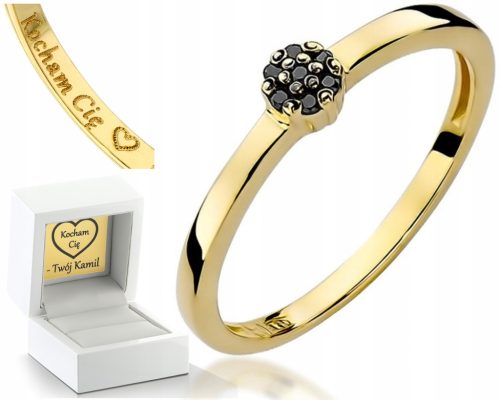  SCHWARZER DIAMANT-VERLOBUNGSRING 0,04 ct