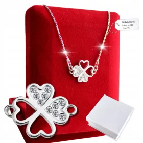  Silberne Damen-Kleeblatt-Halskette als Geschenk 925