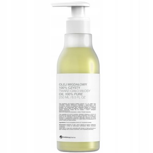  Botanicapharma 100 % reines Mandelöl für Gesicht, Körper und Haare, 250 ml Pumpe