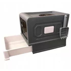    Große faltbare Katzentoilette mit Schublade + SCHAUFEL (F050)