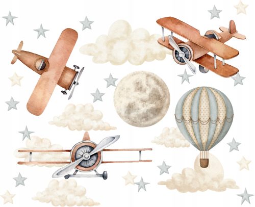 Dekorative Wandaufkleber Wandaufkleber für Kinder, Flugzeuge, Wolken