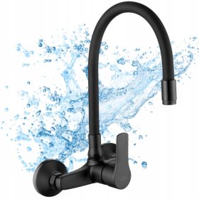  Invena VERSO Wand-Küchenarmatur, schwarz