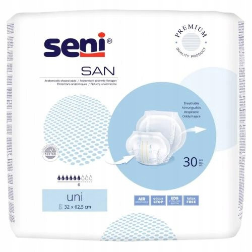  Seni San Uni anatomische Windeln 32x62,5cm 30 Stk.