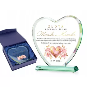  HERZGRAVIERTE STATUETTE zum HOCHZEITSJUBILÄUM 50 40 30