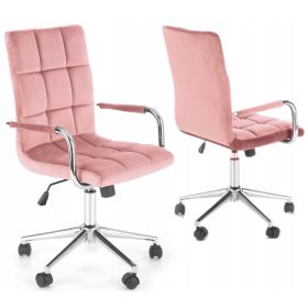  GONZO 4 Bürodrehstuhl aus rosa Samt Hal