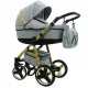 Kinderwagen 3in1 QUERO Alu GOLD – KAREX Premium Kombikinderwagen mit Autositz & Gelrädern