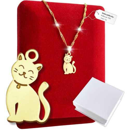  Goldkette mit einer Katze als Geschenk 925 Kätzchen