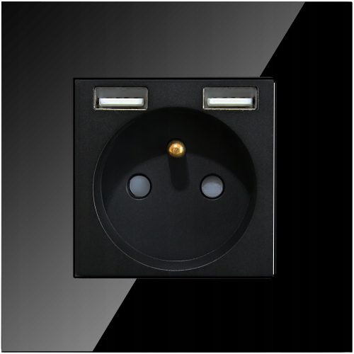 Steckdose, Wand USB MIUUN schwarz
