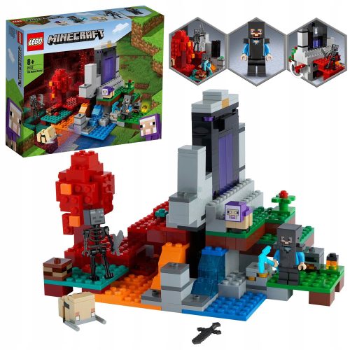  LEGO Minecraft 121172 Lego Minecraft-Steine Zerstörtes Portal Skeletthöhle Nether 2 Worlds