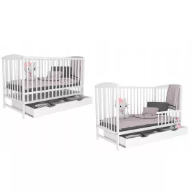  ELA Bett mit Schublade, weiße Couch, 120x60