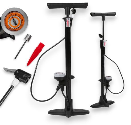  Lewer-Standpumpe. Werkstatt- und Fahrradpumpe, schwarz